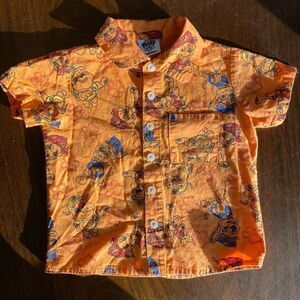 Paw Patrol All Over Print Orange Button Down